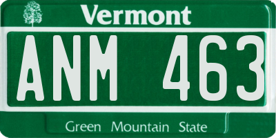 VT license plate ANM463