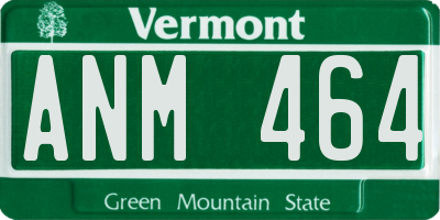 VT license plate ANM464
