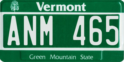 VT license plate ANM465