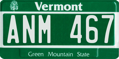 VT license plate ANM467