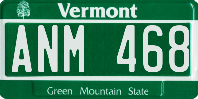 VT license plate ANM468