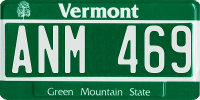 VT license plate ANM469