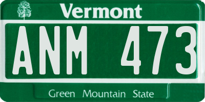 VT license plate ANM473