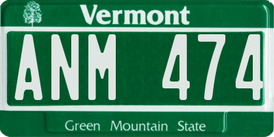 VT license plate ANM474