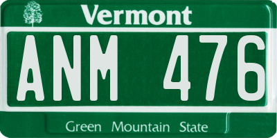 VT license plate ANM476