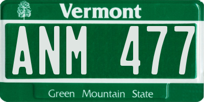 VT license plate ANM477