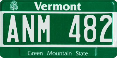 VT license plate ANM482