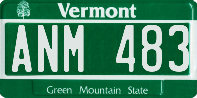 VT license plate ANM483
