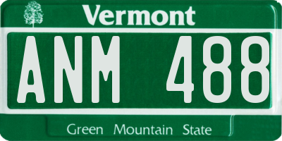 VT license plate ANM488