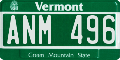 VT license plate ANM496