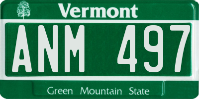 VT license plate ANM497