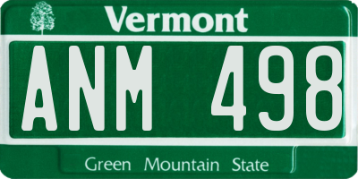 VT license plate ANM498