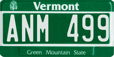 VT license plate ANM499