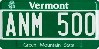 VT license plate ANM500