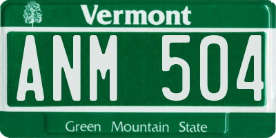 VT license plate ANM504