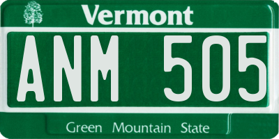 VT license plate ANM505