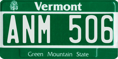VT license plate ANM506