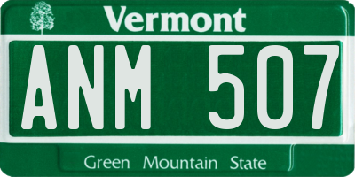 VT license plate ANM507