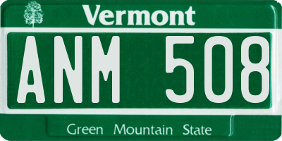VT license plate ANM508