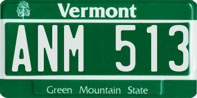 VT license plate ANM513