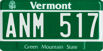 VT license plate ANM517