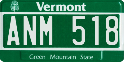 VT license plate ANM518