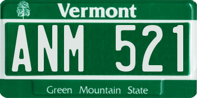 VT license plate ANM521