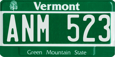 VT license plate ANM523