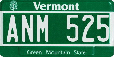 VT license plate ANM525