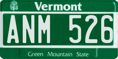 VT license plate ANM526