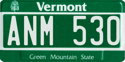 VT license plate ANM530