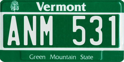 VT license plate ANM531