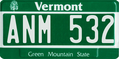 VT license plate ANM532
