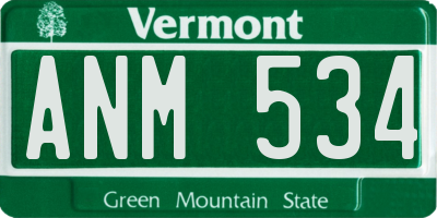 VT license plate ANM534