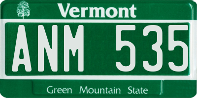 VT license plate ANM535