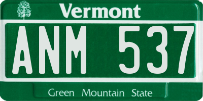 VT license plate ANM537