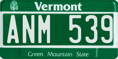 VT license plate ANM539