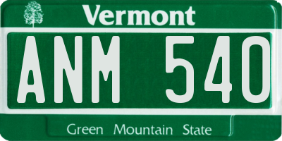 VT license plate ANM540