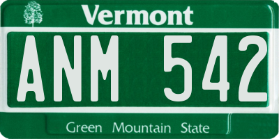 VT license plate ANM542