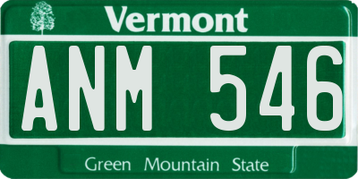 VT license plate ANM546