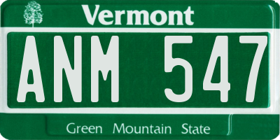 VT license plate ANM547