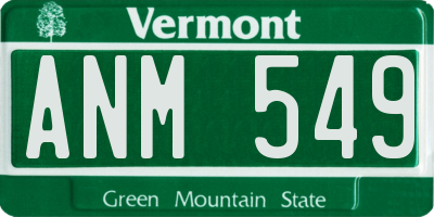 VT license plate ANM549