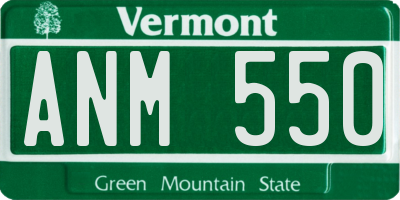 VT license plate ANM550