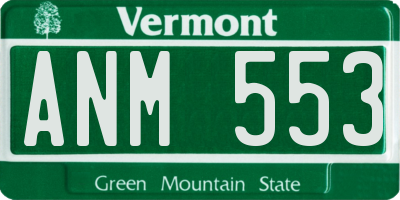 VT license plate ANM553