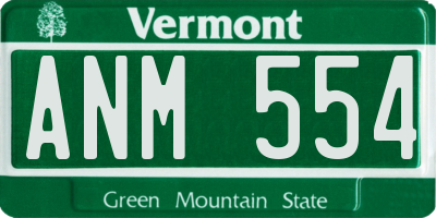 VT license plate ANM554