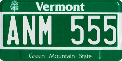 VT license plate ANM555