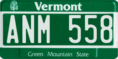 VT license plate ANM558