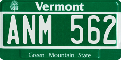 VT license plate ANM562