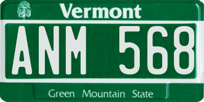 VT license plate ANM568