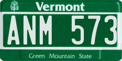 VT license plate ANM573